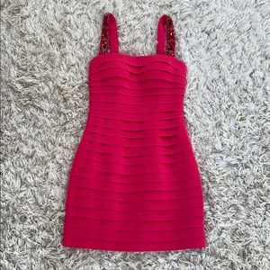 Sherri Hill Hot Pink Mini Dress